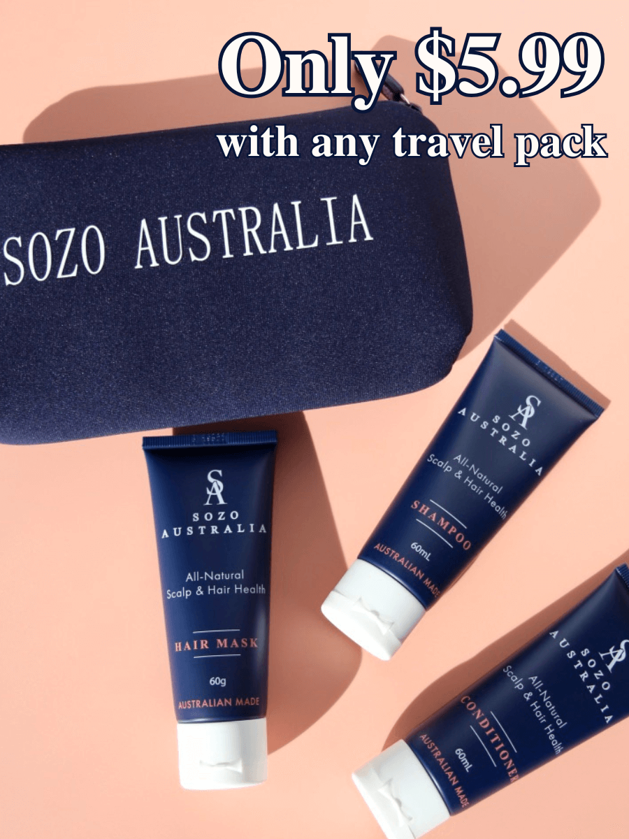 Sozo Take Me With You Travel Pouch with Travel Haircare Products