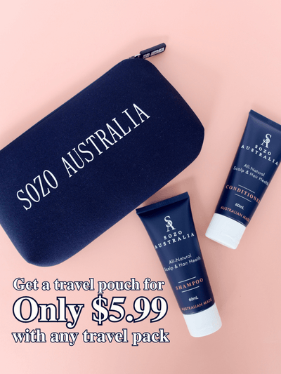 60ml travel size shampoo and conditioner with a travel pouch